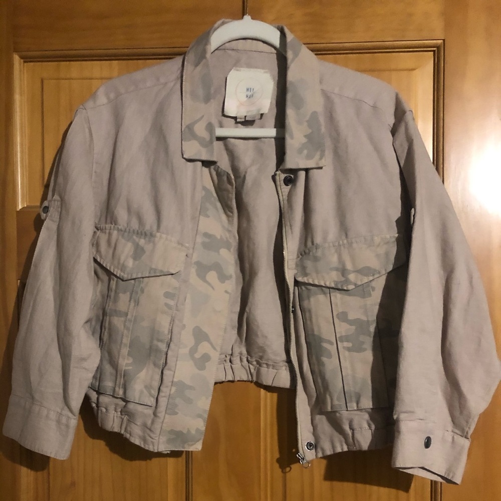Anthropologie Hei Hei Camo Bomber Jacket
